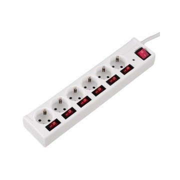 Hama 00121947 prolunghe e multiple 1,4 m 6 presa(e) AC Bianco