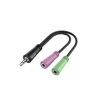 Hama Adattatore Jack 3,5 mm 4 poli M/ 2x Jack 3,5 mm F, per cuffie con microfono