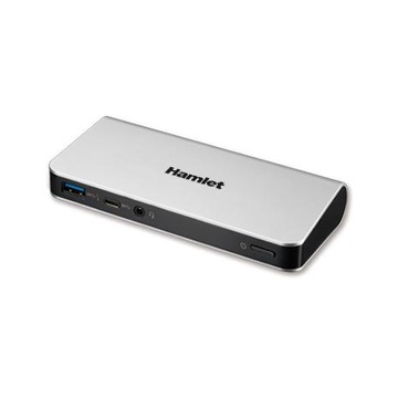 Hamlet Docking Station collega due display HDMI e DP con 4 porte usb 3.0, LAN e audio