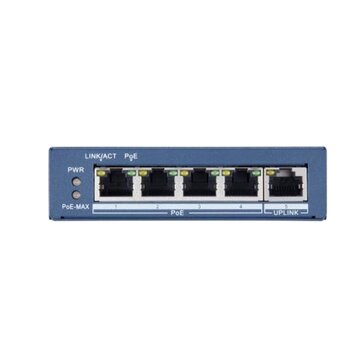 HIKVISION Digital Technology DS-3E0505P-E switch di rete Non gestito Gigabit Ethernet (10/100/1000) Supporto Power over Ethernet (PoE) Blu