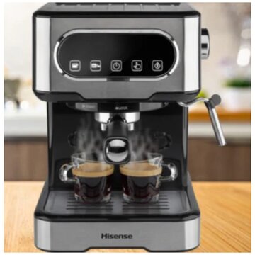 Macchina da caffè espresso manuale, macinato e compatibile con cialde ese 44 mm, pressione 15 bar, schermo touch, 1100w, silver