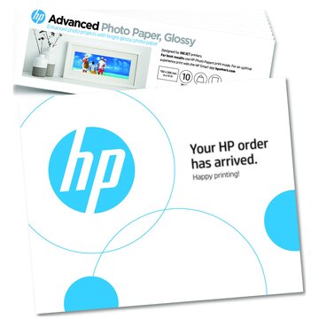 HP Confezione da 10 fogli di carta fotografica Advanced, lucida, 250 g/m², 4 x 12'' (101 x 305 mm)