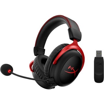 HP HyperX Cloud II Wireless Cuffie Gaming per Pc, Ps5, Ps4 Microfono Rimovibile con Eliminazione Rumore e Monitoraggio Microfono