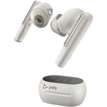 Poly auricolari bianco sabbia voyager free 60+ uc m + adattatore bt700 usb-a + custodia di ricarica touchscreen