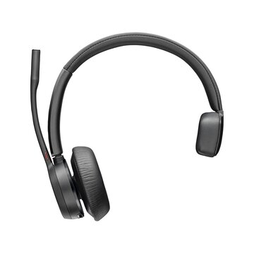 Poly cuffia wireless voyager 4310 uc - cuffia monoaurale bluetooth con microfono a cancellazione di rumore montato su asta flessibile - batteria di lunga durata - connessione a pc, mac e dispositivi mobili tramite bluetooth, plantronics