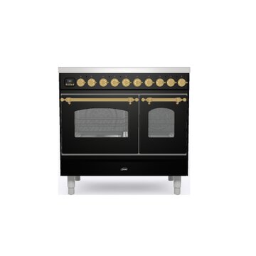 Ilve PDI096NE3/BKG cucina Cucina freestanding Elettrico Piano cottura a induzione Nero A+