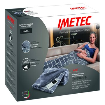 Imetec 16775 Coperta elettrica 150 W Grigio, Bianco Velluto