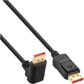 Cavo displayport 1.4 8k4k angolato verso l'alto nero/oro 3m