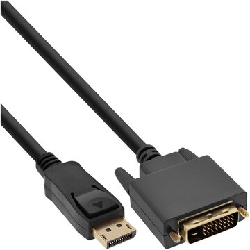 Cavo displayport maschio a dvi-d 24+1 maschio, 3m, dorato, nero