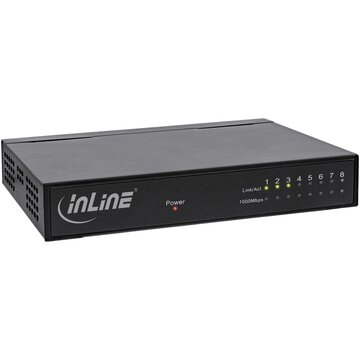 Gigabit switch, 8 porte 10/100/1000mbps, desktop, alim.interno, fanless