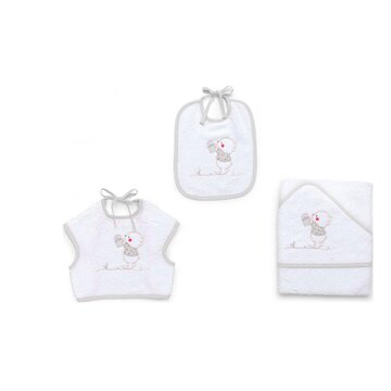 Set bavaglini 3 pz bear grey