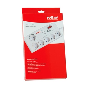 ITB ROLINE Power Strip, 1+5-way, Master/Slave Prolunga 6 presa(e) AC Interno Bianco