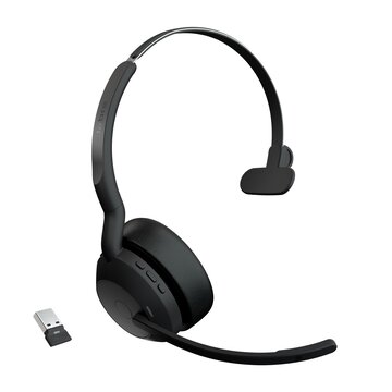 Evolve2 55 auricolare wireless a padiglione ufficio bluetooth nero