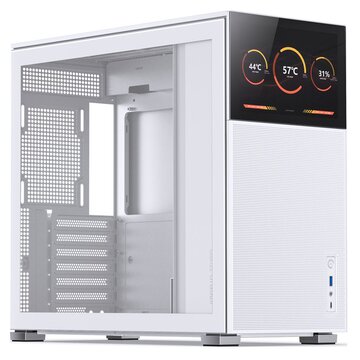 Jonsbo D41 MESH Screen Case ATX, vetro temperato - bianco con display integrato da 8 pollici