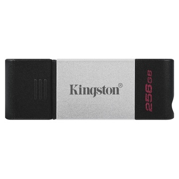 Kingston 80 USB 256 GB USB C 3.2 Gen 1 Nero, Argento