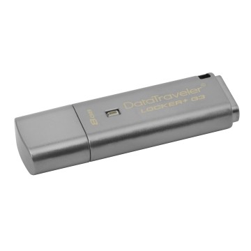 Kingston DataTraveler Locker+ G3 8GB USB 3.0 Tipo-A Argento