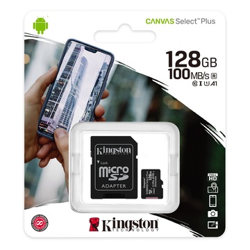 Kingston Canvas Select Plus 128 GB MicroSDXC Classe 10 UHS-I