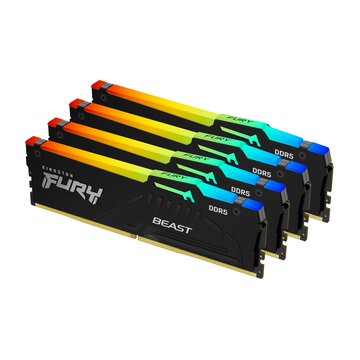 Kingston FURY 128GB 5200 MT/s DDR5 CL40 DIMM (Kit da 4 moduli) Beast RGB XMP