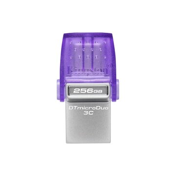 Kingston MicroDuo 3C USB 256 GB 3.2 Gen 1 Acciaio inossidabile, Porpora