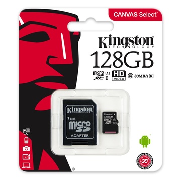 Kingston 128GB Technology Canvas Select MicroSDXC UHS-I Classe 10 memoria flash