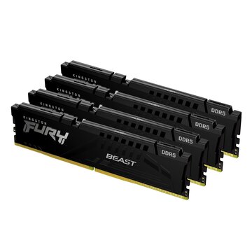 Kingston Technology FURY 128GB 5200 MT/s DDR5 CL40 DIMM (Kit da 4) Beast Black XMP