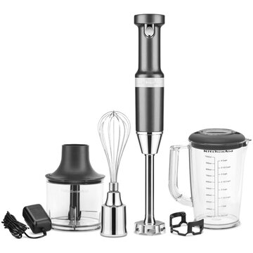 Kitchenaid Frullatore ad immersione senza fili con accessori Argento medaglia