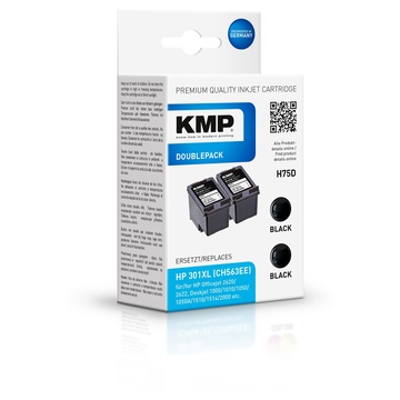 KMP H75D Nero Double Pack compatibile HP 301