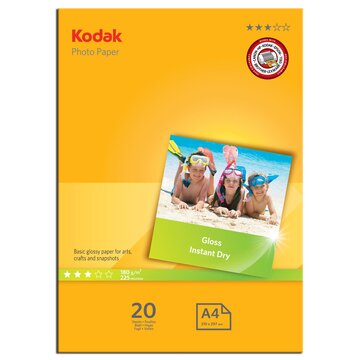 Kodak Carta Fotografica Photo Gloss, A4, 180 g/m², 20 Fogli