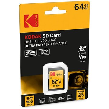 Kodak EKMSD64GUHS2V2K 64GB CL.10 UHS-II U3 V90 Ultra Pro Performance