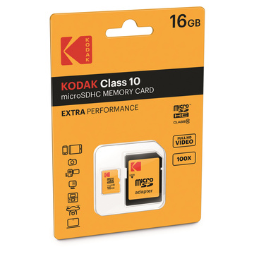 Kodak 16GB MICRO SDHC Classe 10 EXTRA PERFORMANCE CON ADATTATORE