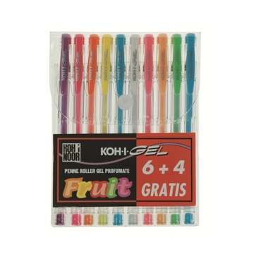 Koh-I-Noor NAGP10F penna gel Capped gel pen Blu, Verde, Arancione, Rosa, Rosso, Viola, Bianco, Giallo 10 pezzo(i)
