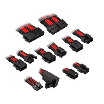 Kit di estensione per cavi intrecciati kolink core pro 12v-2x6 type 2 - nero pece/rosso da gara
