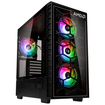 Osservatorio y amd se, argb midi-tower - nero con 4 ventole preinstallate