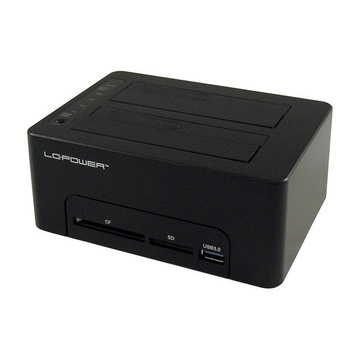 LC Power LC-DOCK-U3-CR docking station per unità di archiviazione USB 3.0 Type-A Nero