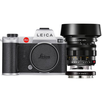 Leica SL2 Silver + Noctilux-M 50mm f/1.2 ASPH. + Anello Adattatore da Leica M a L