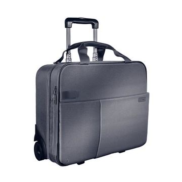 LEITZ 60590084 valigia Trolley Nero, Argento Pelle, Metallo, Poliestere 25 L