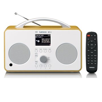 Lenco PIR-645WH radio Portatile Digitale Bianco, Legno