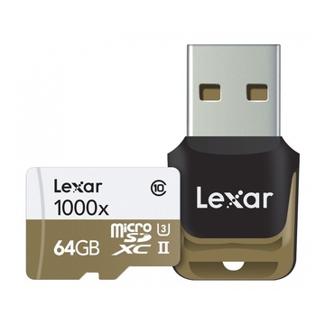 Lexar 64GB microSDXC U3 Classe 10 UHS-II 1000X + Lettore USB