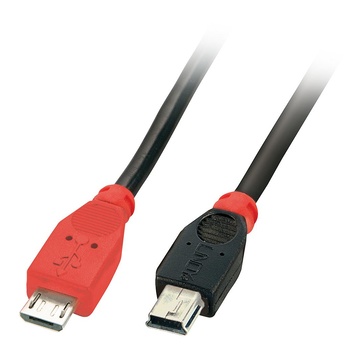 LINDY 31717 cavo USB 0,5 m 2.0 Mini-USB B Micro-USB B Nero, Rosso