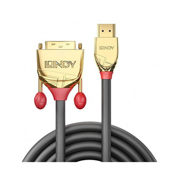 LINDY 36195 HDMI DVI-D Oro, Grigio cavo di interfaccia e adattatore