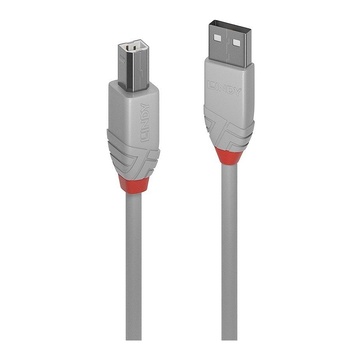 LINDY 36683 cavo USB 2 m USB A USB B Grigio