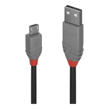 LINDY 36730 cavo USB 0,2 m USB A Micro-USB B Nero, Grigio