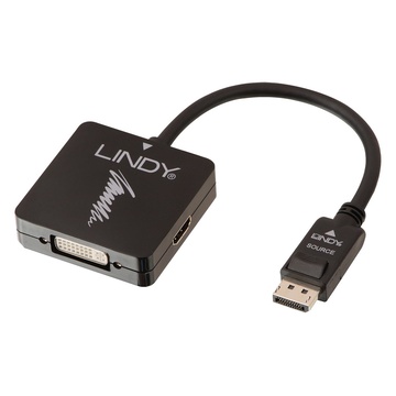 LINDY 41028 cavo di interfaccia e adattatore Display port/HDMI VGA/DVI Nero