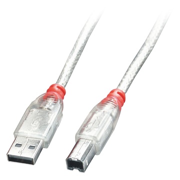 LINDY 41750 cavo USB 0,2 m 2.0 USB A USB B Trasparente