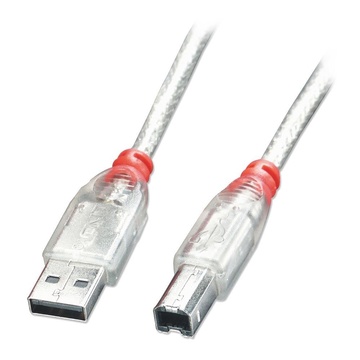 LINDY 41753 Cavo USB 2 m USB A USB B Trasparente