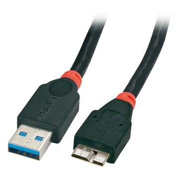 LINDY 41838 cavo USB 3 m USB A Micro-USB B Maschio Nero