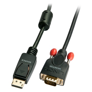 LINDY 41940 cavo di interfaccia e adattatore DisplayPort VGA Nero