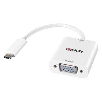 LINDY 43242 cavo e adattatore video 0,17 m VGA (D-Sub) USB C Bianco