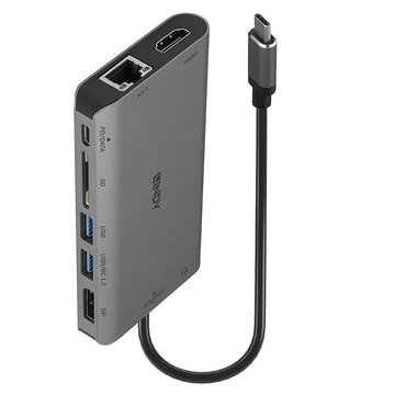 LINDY 43323 Cablato USB 3.2 Gen 1 (3.1 Gen 1) Type-C Nero, Grigio