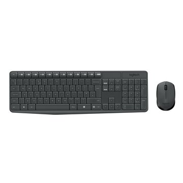 Mk235 combo tastiera e mouse wireless per windows, ricevitore unifying usb 2,4 ghz wireless, 15 tasti fn, lunga durata della batteria, compatibile con pc, laptop